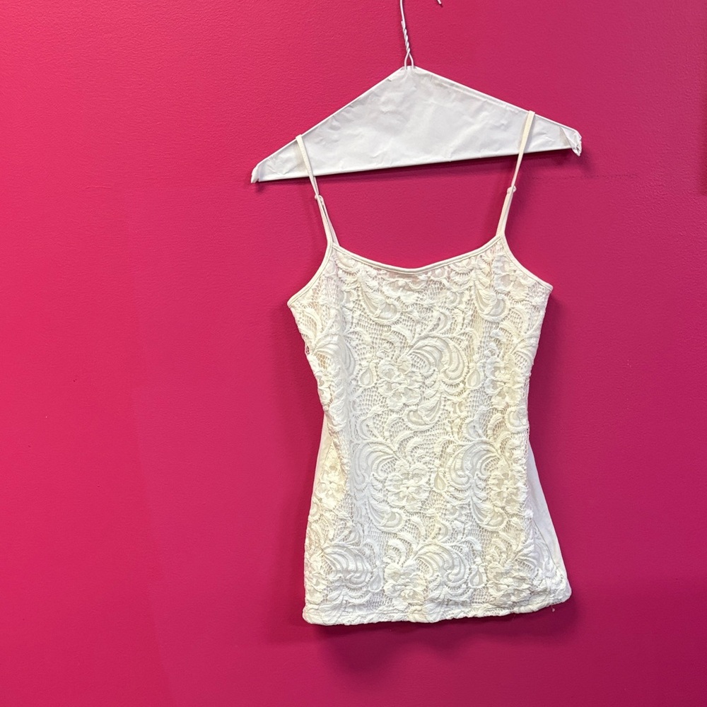 Ann Taylor Factory Elegant Cream Lace Camisole